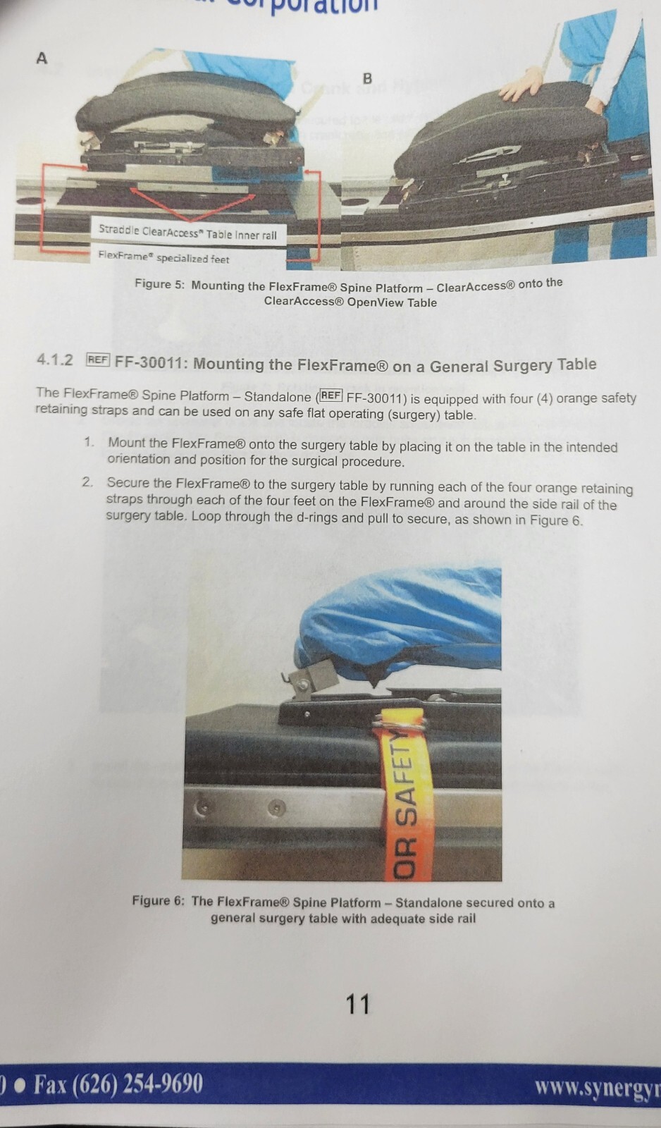 OR Safety FlexFrame Radiolucent Spinal Carbon Fiber Platform