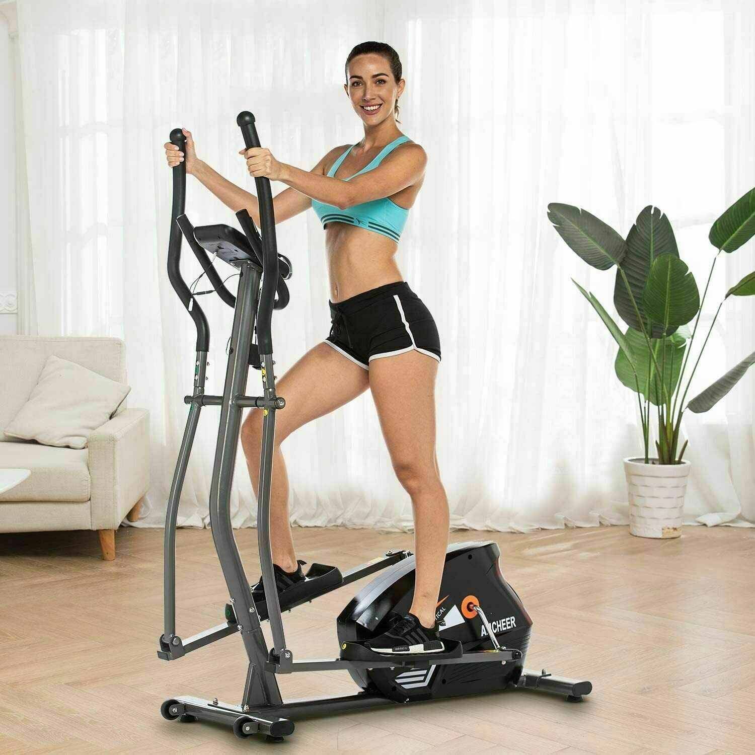 Magnetic Elliptical Exercise Fitness Training Machine Home/Gym Cardio Mute Quiet