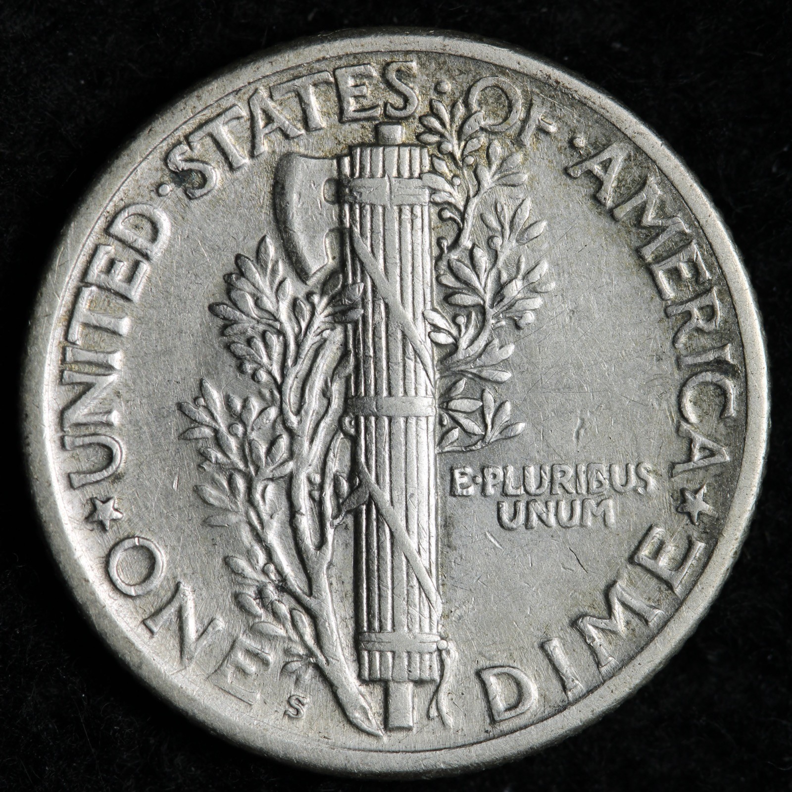 1920-S Mercury Silver Dime AU E239 RIHK