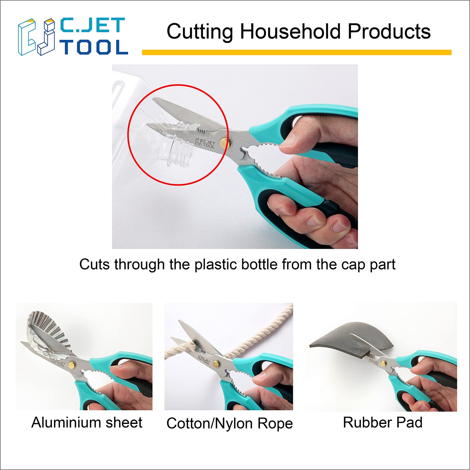 8 Heavy Duty Scissors, Utility Scissors All Purpose for Cardboard, Plastic, C...