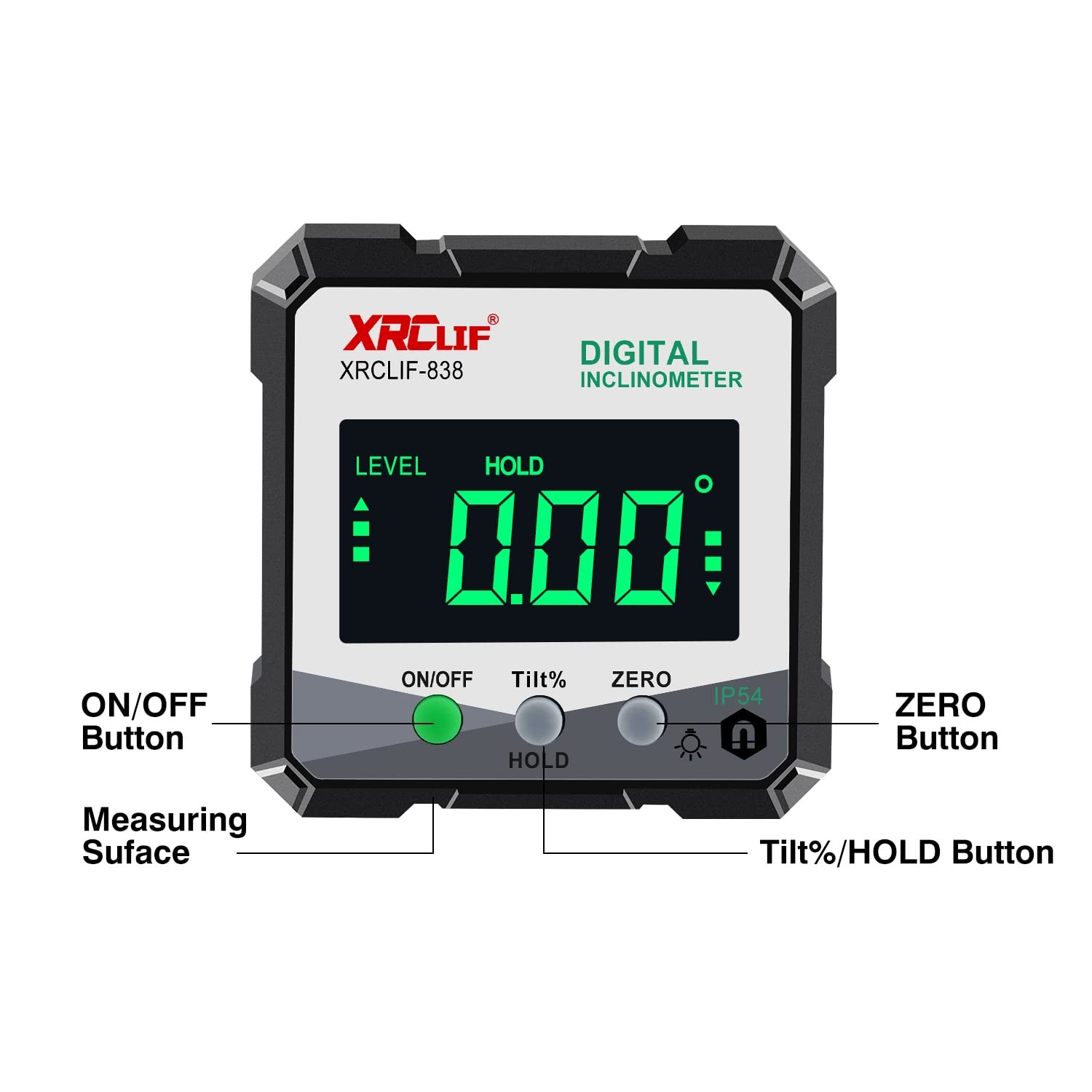 Digital Angle Gauge Meter, Magnetic Base Level Box Angle Finder Protractor Be...