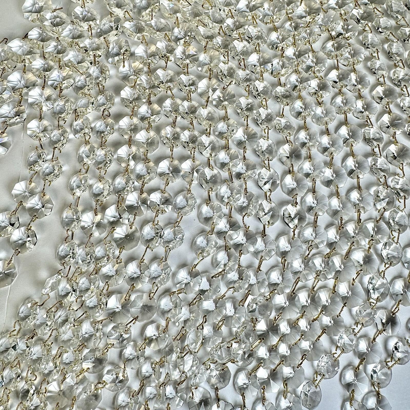 VTG Lot 8 - 14in Lead Crystal Chandelier Garland Strands 128 Graduated Octagons