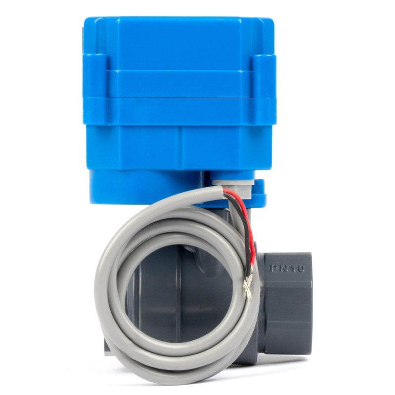 U.S. Solid 1/2" UPVC Motorized Ball Valve 85-265V AC 2 Wire Auto Return NO Full