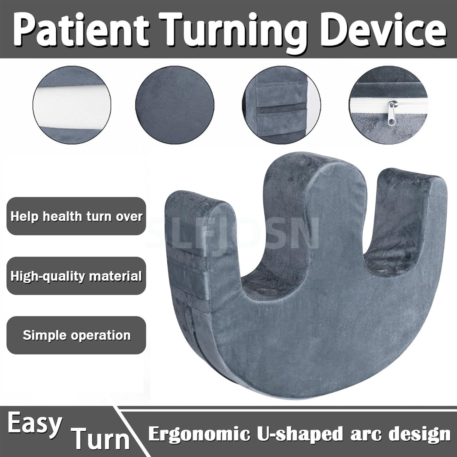 1x Bedridden Patient Turning Device with Fixing Strap Elderly Assistance Product