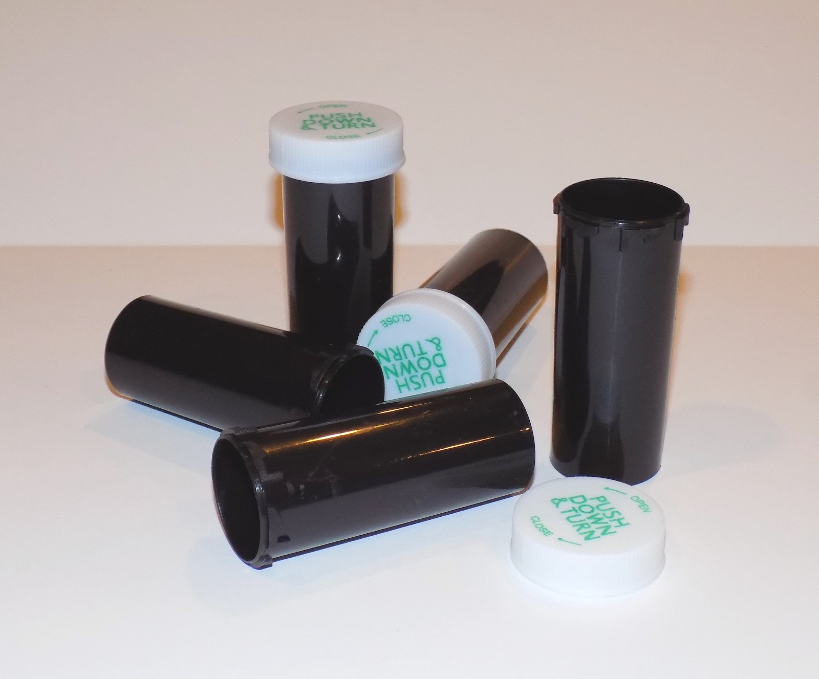 8 Dram RX Black Opaque Vials w/Child-Resistant Caps, Pharmacy Grade, 25 Pack