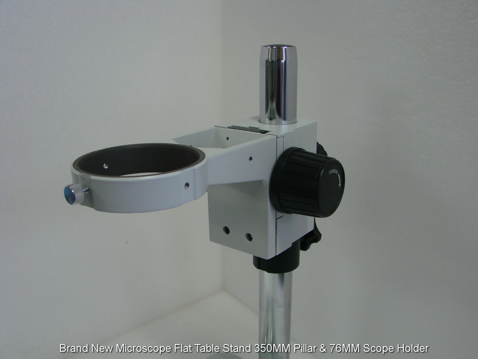 Brand New Microscope Flat Table Stand 350MM Pillar & 76MM Scope Holder