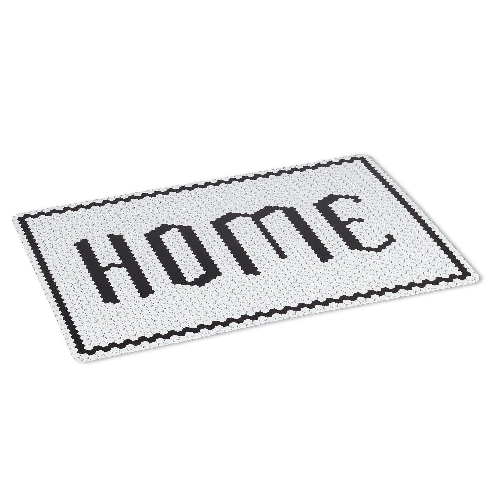 Abbott Collection 27-TABLEMAT-BISTRO-04 Placemat-13x18 L, White/Black