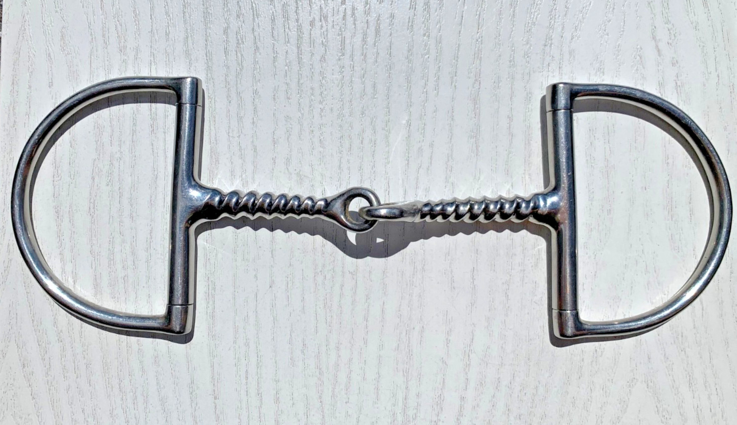Corkscrew Hunter D-Ring Snaffle Bit, Stainless Steel, HORSE SIZE: 5.5 Inch