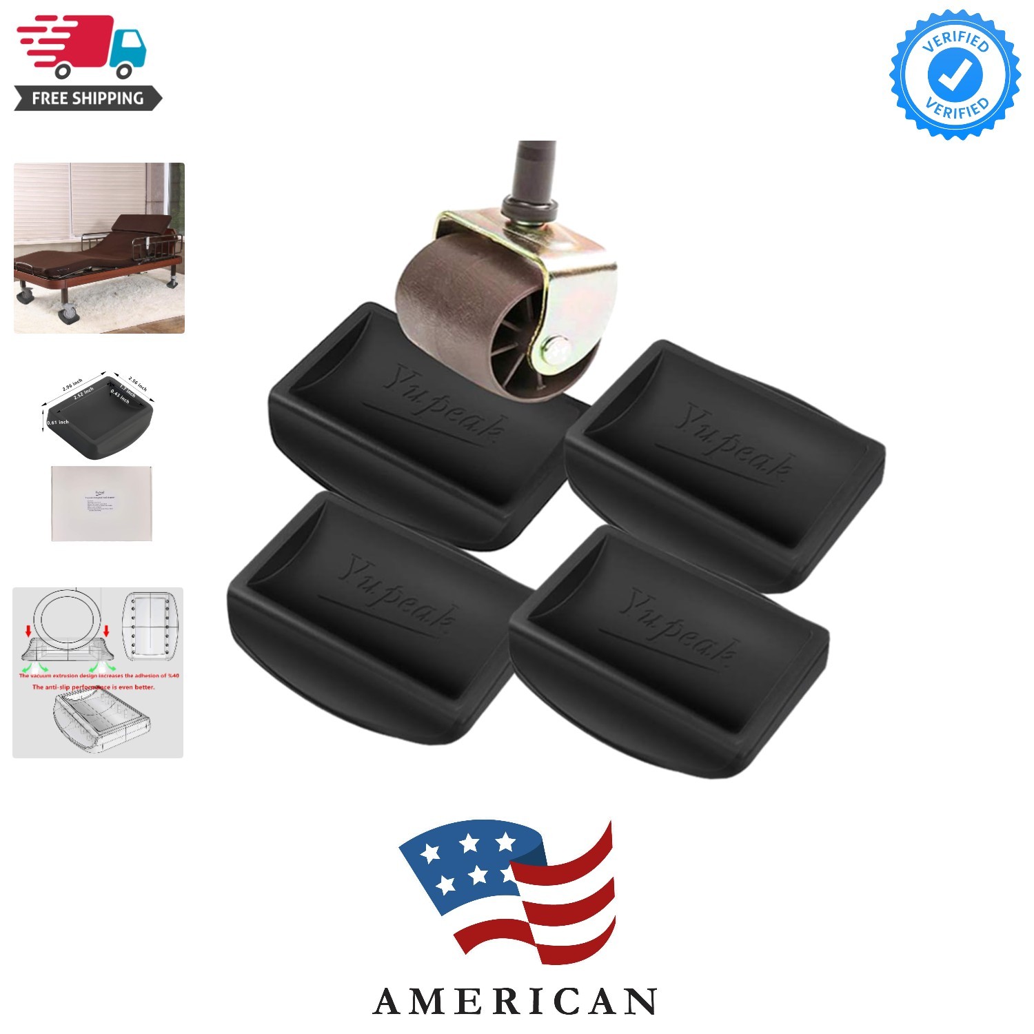 Bed Stopper & Furnitures Stopper – Caster Cups fits to All Wheels of Furnitur...