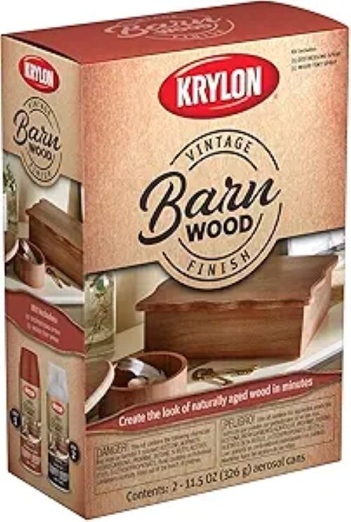 New KRYLON VINTAGE FINISH BARN WOOD PAINT KIT  11.5oz Each (2 cans) - New