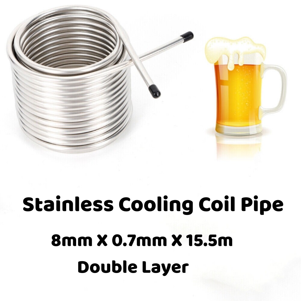50' Wort Chiller Cooling Coil Pipe Home Brewing Beer Immersion Stainless Steel