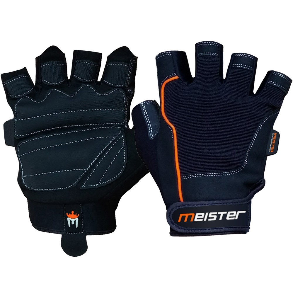 MEISTER GRIP FIT WEIGHT LIFTING GLOVES - Workout Gym Training Crossfit NEW BK/OR