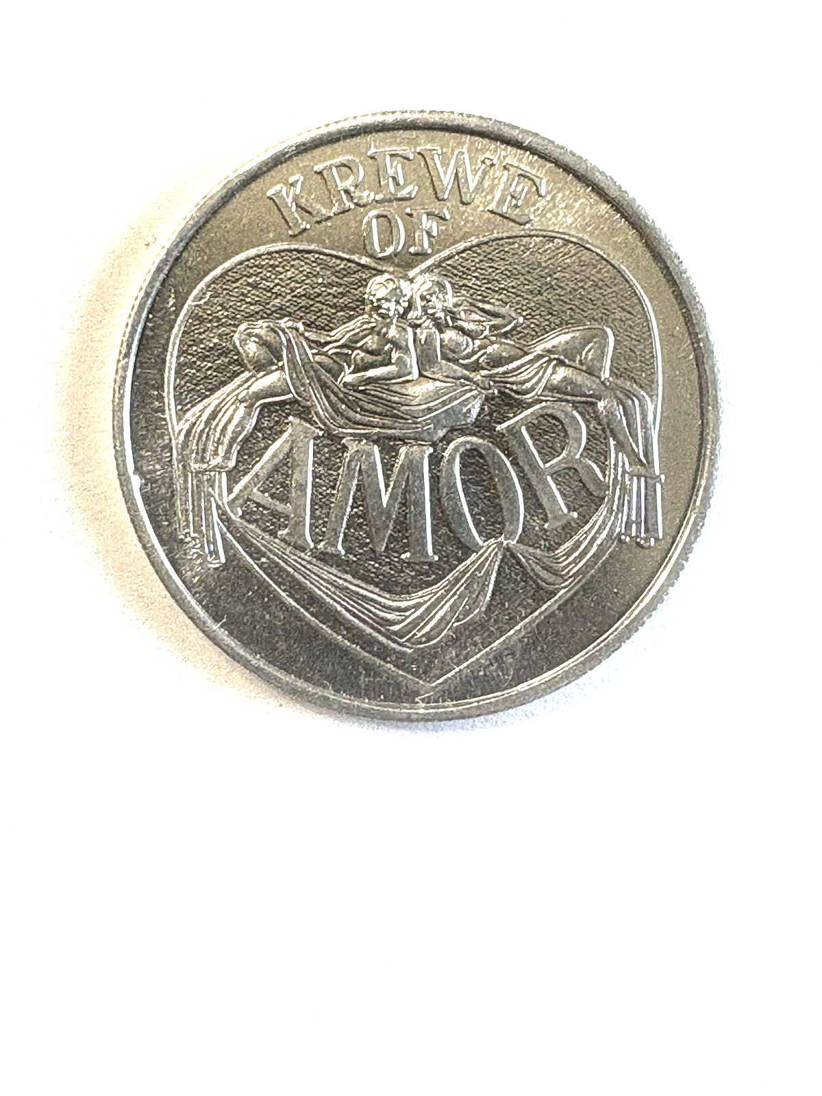 Krewe Of Amor Worlds Greatest Lovers 1970 Mardi Gras Aluminum Token