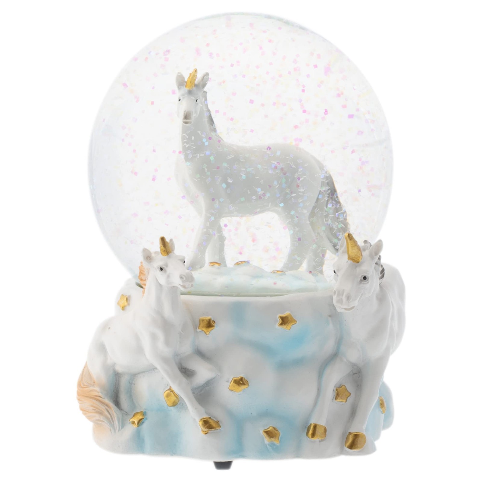 Elanze Designs White Unicorn Friends 100MM Sturdy Wind Up 100MM, Multicolor