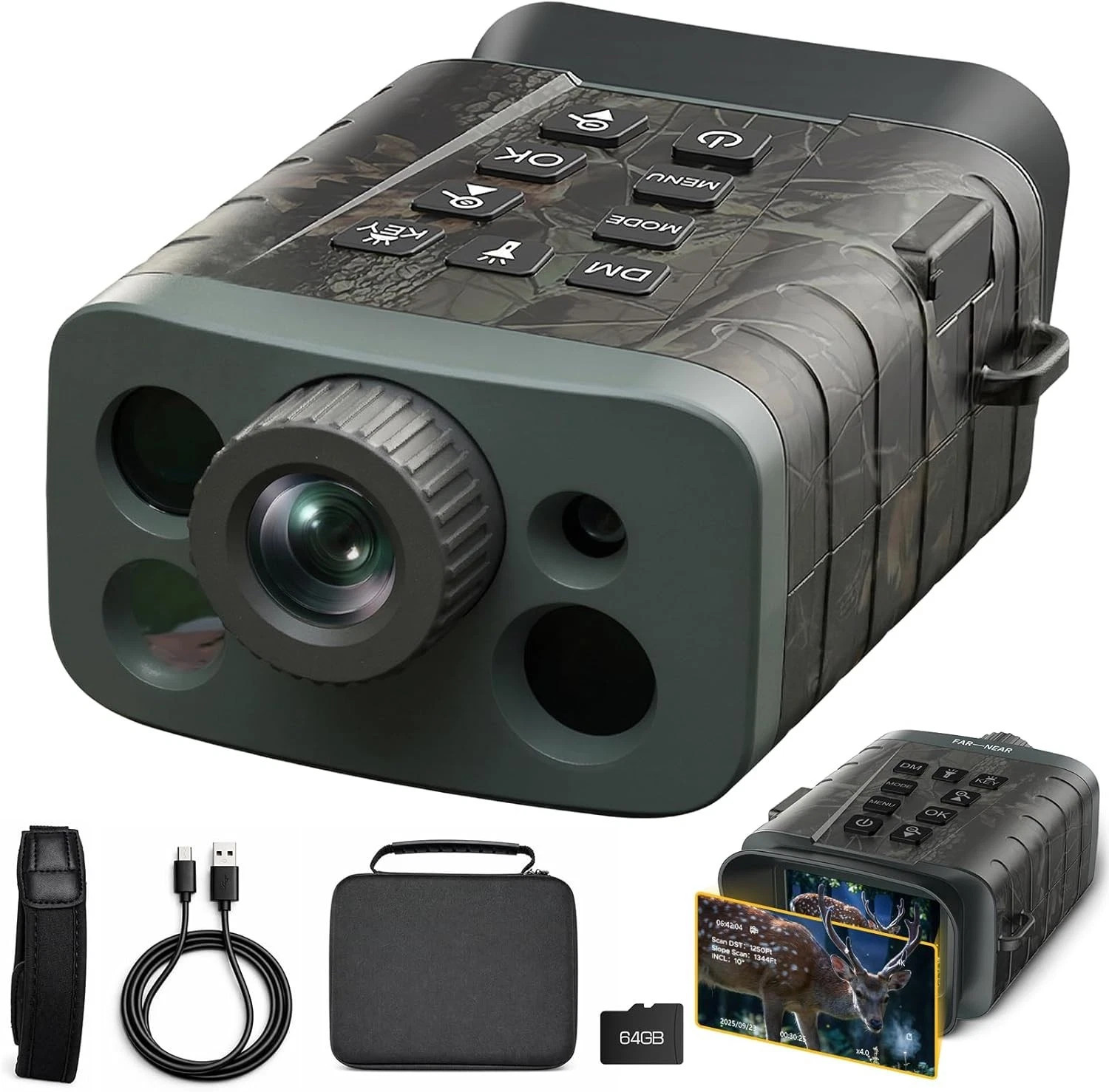 4K Night Vision Goggles with Rangefinder Digital Infrared Binoculars For Hunting