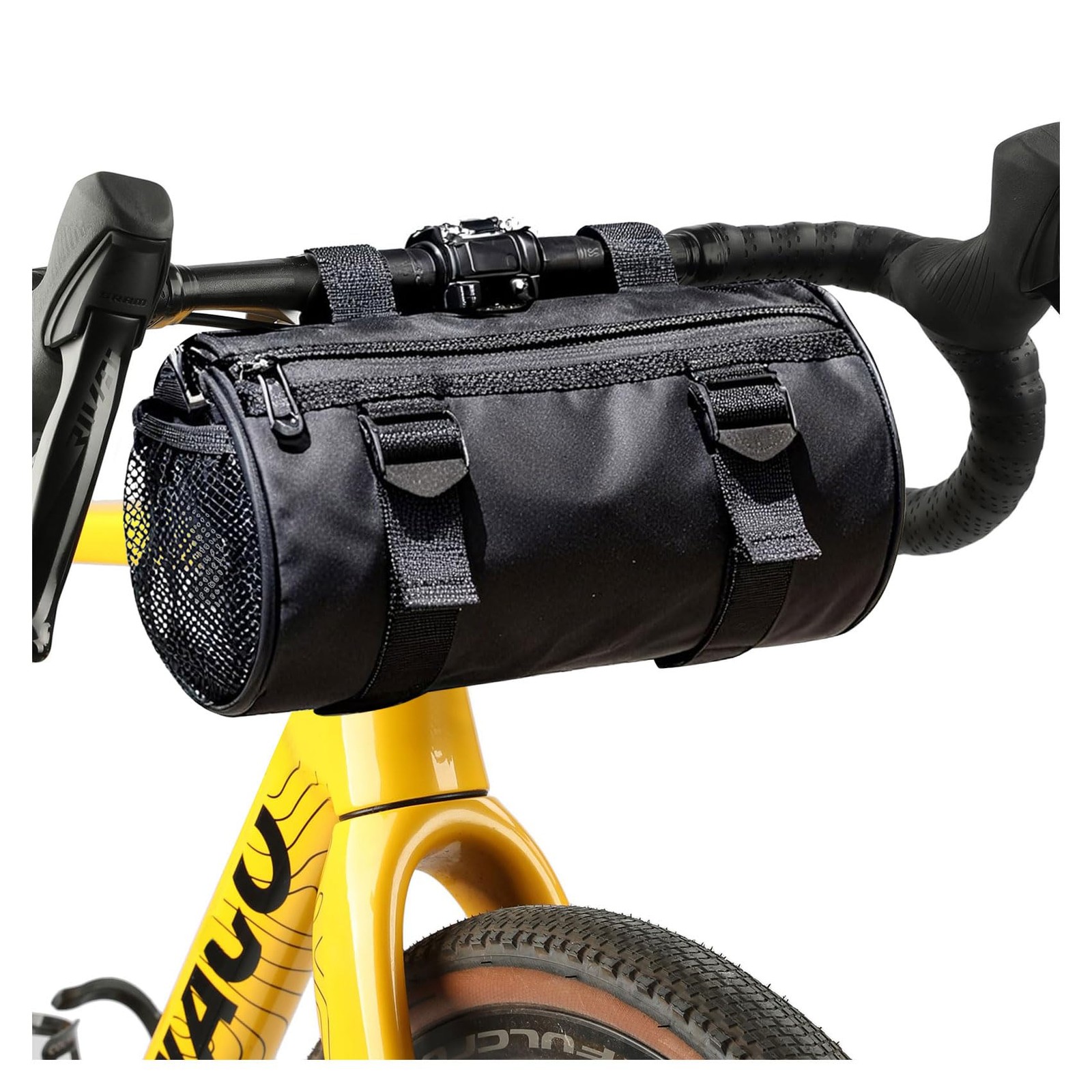 6L Large Black Bike Handlebar Bag, Waterproof Rain Cover Front Bike Bag for B...
