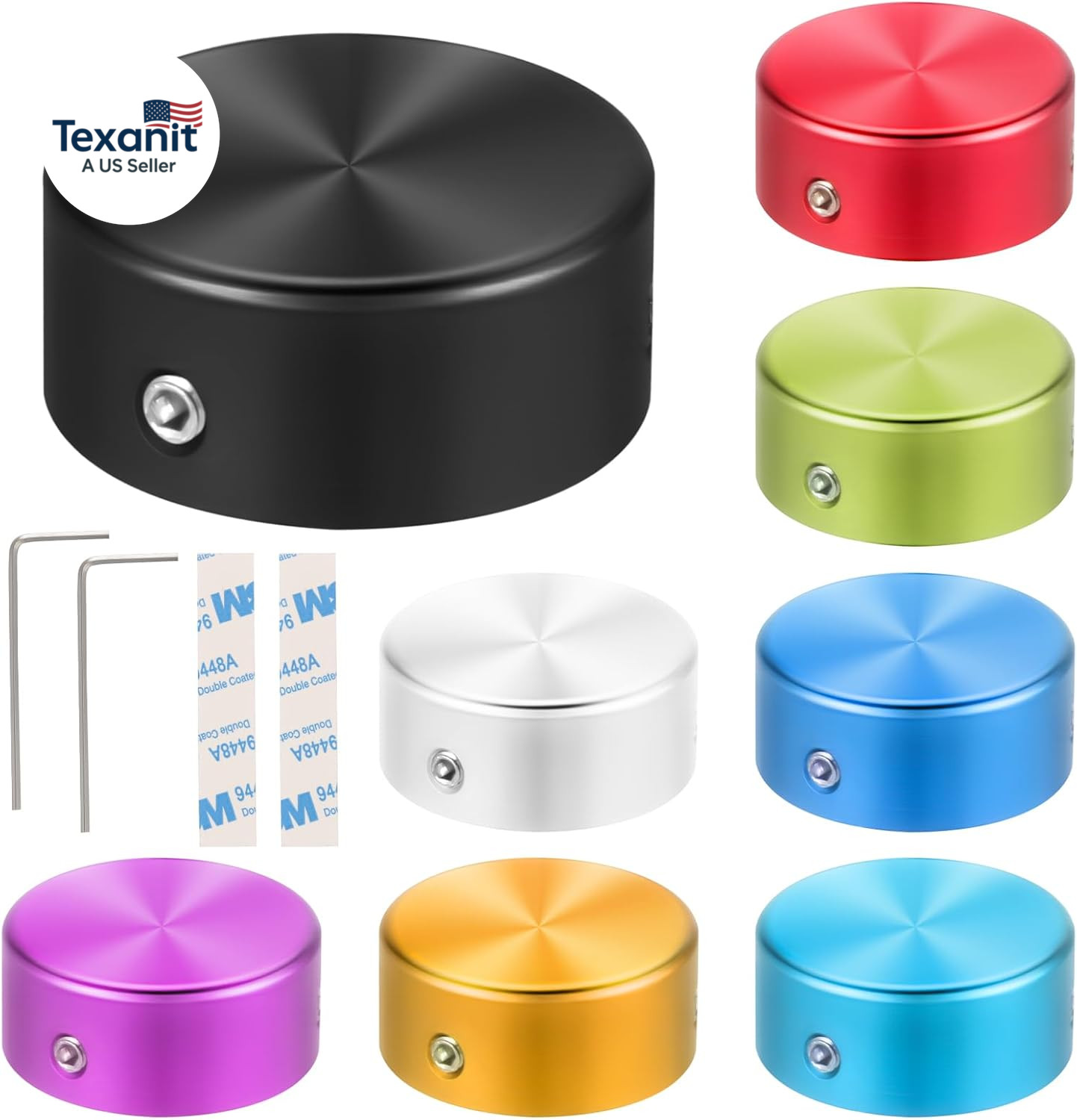Guitar Effect Footswitch Topper, 4-Pack, Multiple Colors, Non-Slip Comfort Cap (