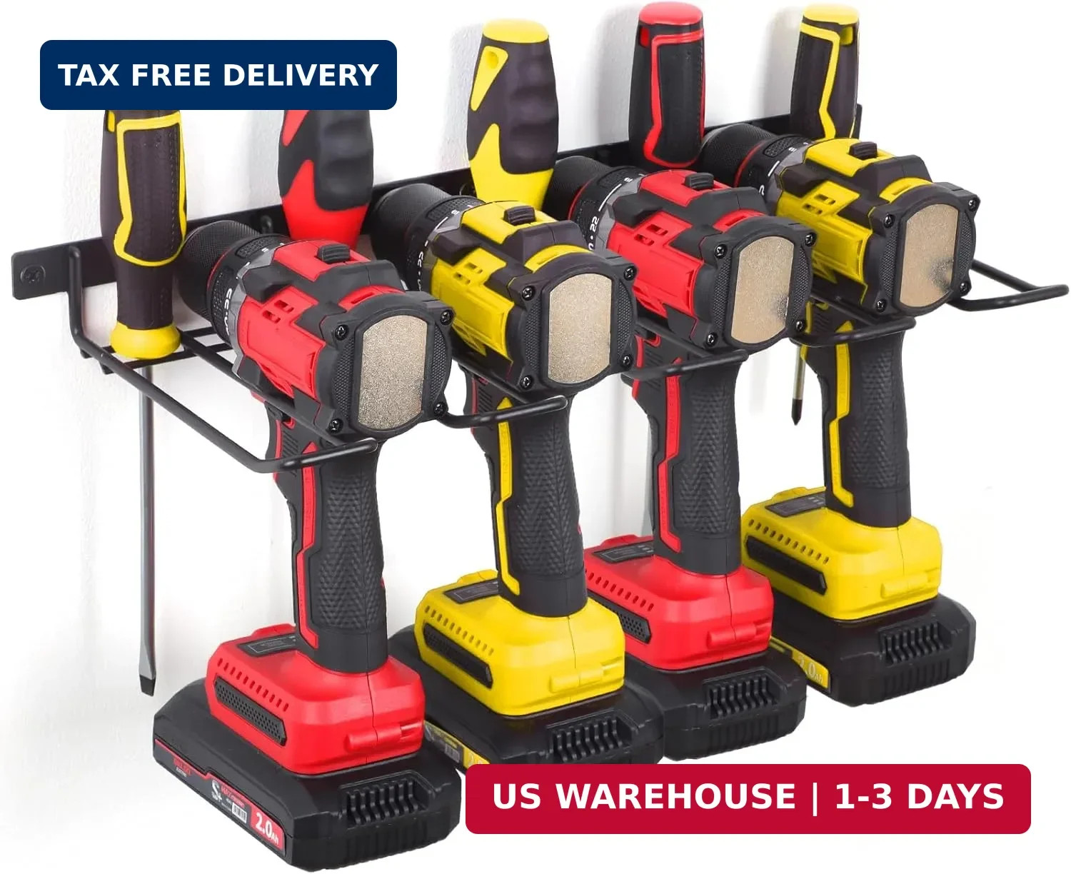 reliahom Power Tool Organizer, Cordless Drill Holder Wall Mount, Garage Tool Sto