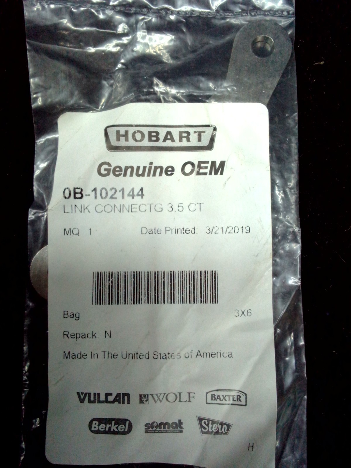 LINK CONNECTG 3.5 CTR S.S.BELT 0B-102144 - Genuine OEM Replacement Part