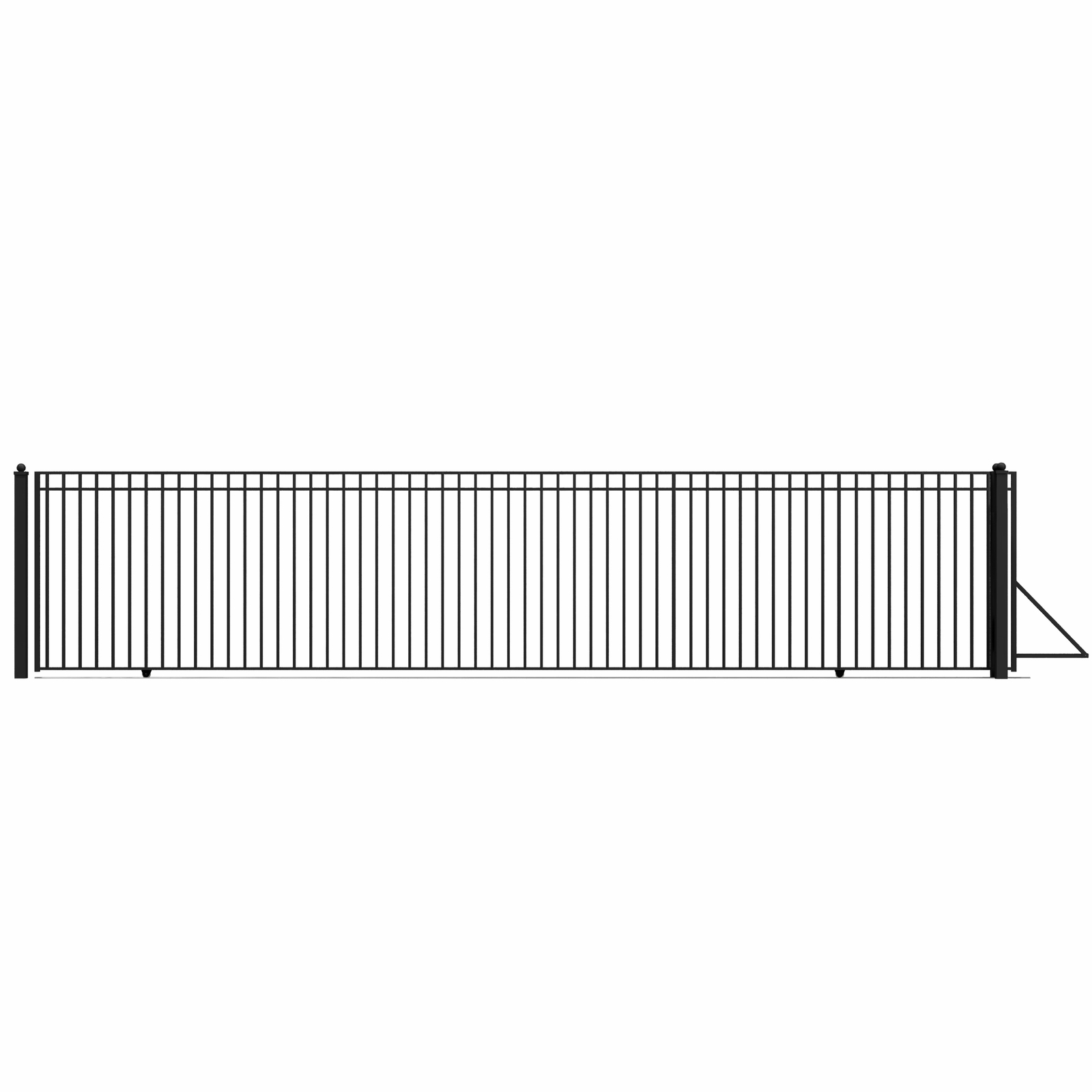 ALEKO Garden Yard Madrid Style 30 ft Black Single Slide Steel Gate Driveway Gate