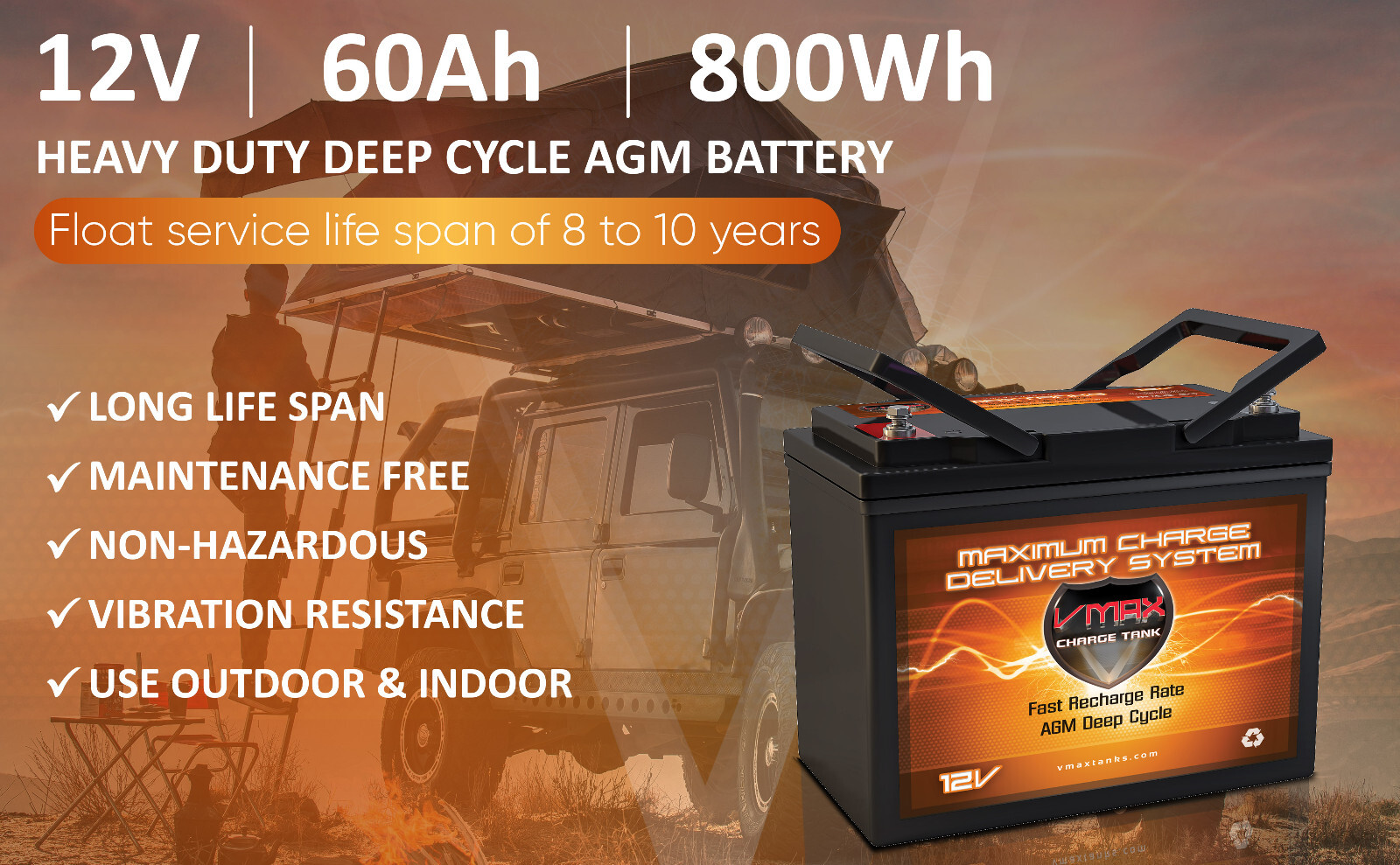 CHAUFFER MOBILITY Wheelchair 12V AGM Battery VMAXMB96
