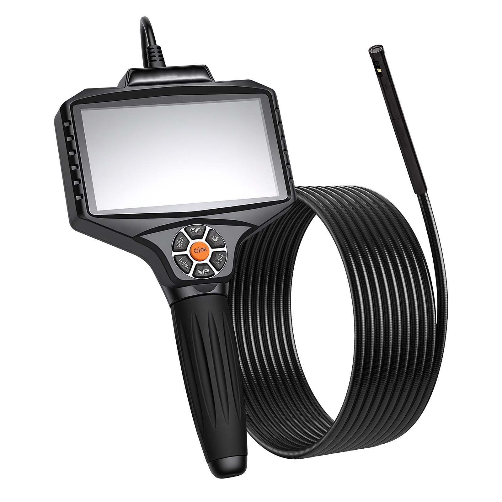 Rigid Snake Endoscope: 360° Rotation, 1080P, IP67, 16.4ft, 5000mAh