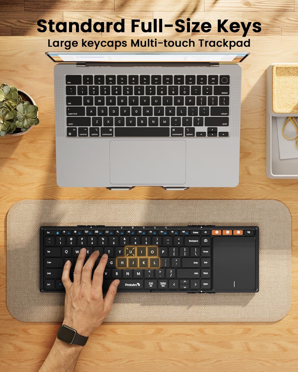 Protoarc Foldable Keyboard Touchpad Xk01 Tp Folding Portable Keyboard Full Size