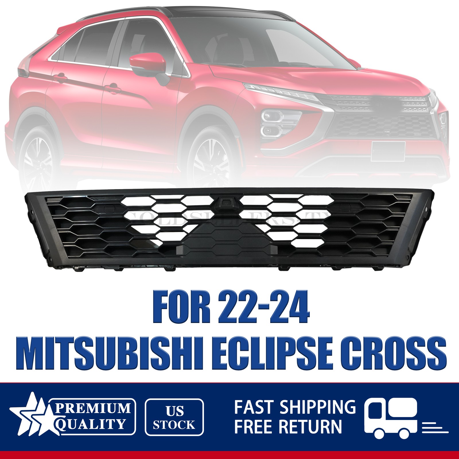 NEW 6405A380XA Front Center Grille Fits 2022-2024 Mitsubishi Eclipse Cross