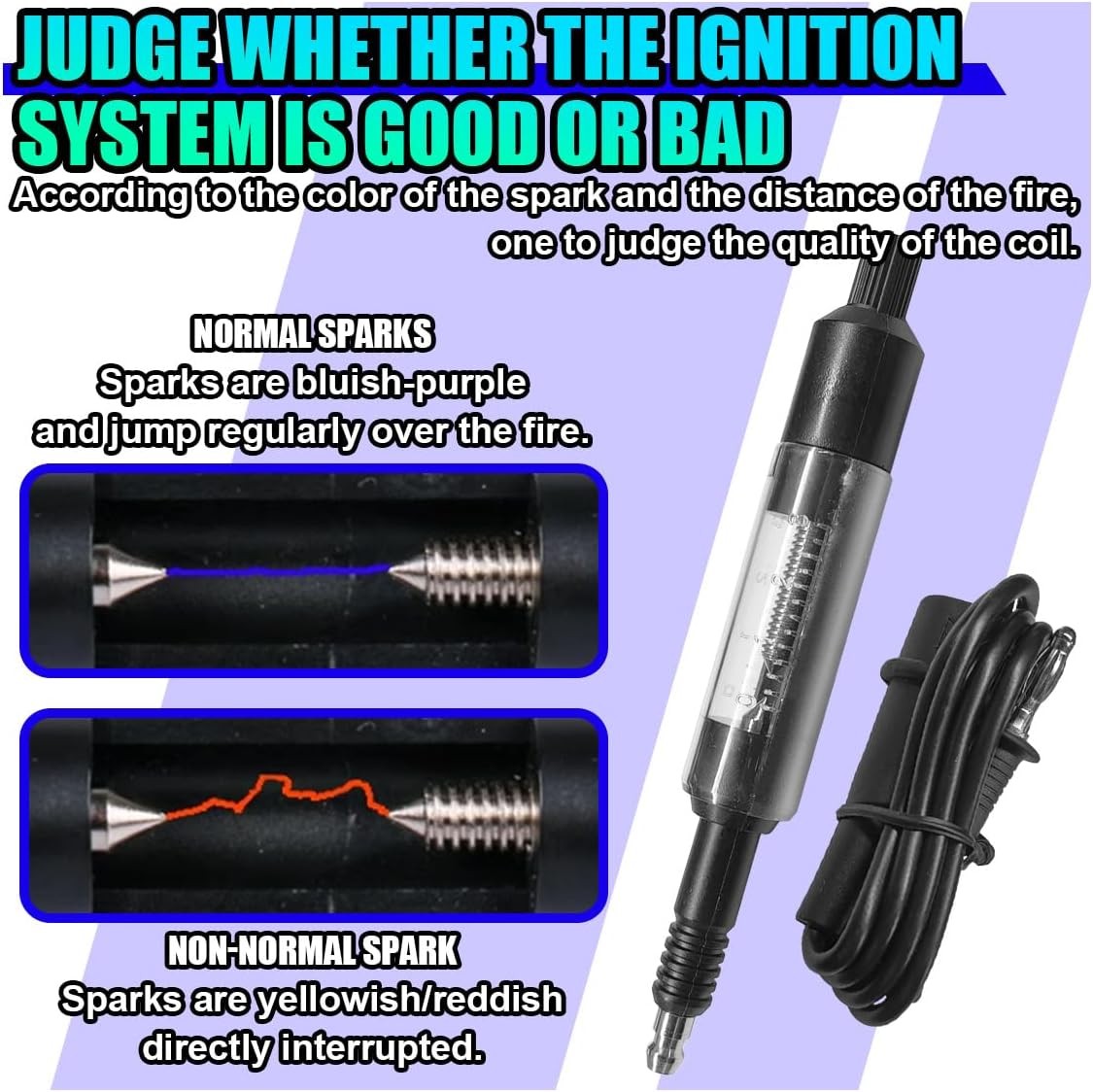 Car Spark Plug Tester Cable, Adjustable Ignition Coil Diagnostic Tool Car