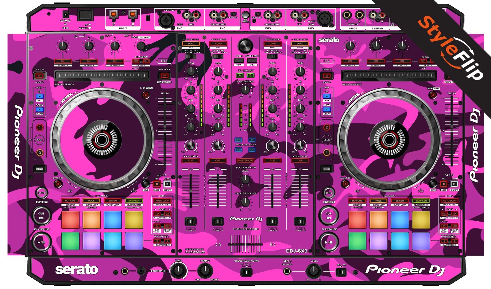 Pioneer DDJ-SX3 Skin | Camo Pink | StyleFlip Skins