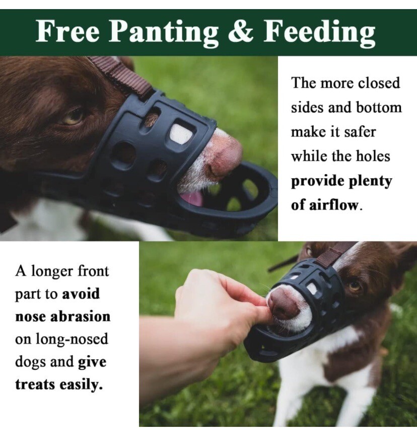 Dog Muzzle, Soft Basket Muzzle for Dogs, Prevents Biting, Chewing and Lickin XL