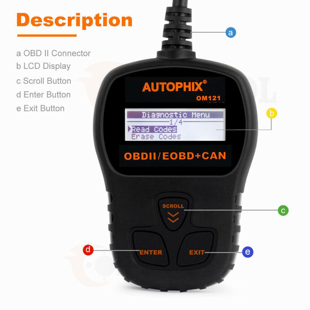 Automotive EOBD OBD2 Scanner Diagnostic Tool Car Check Engine Fault Code Reader