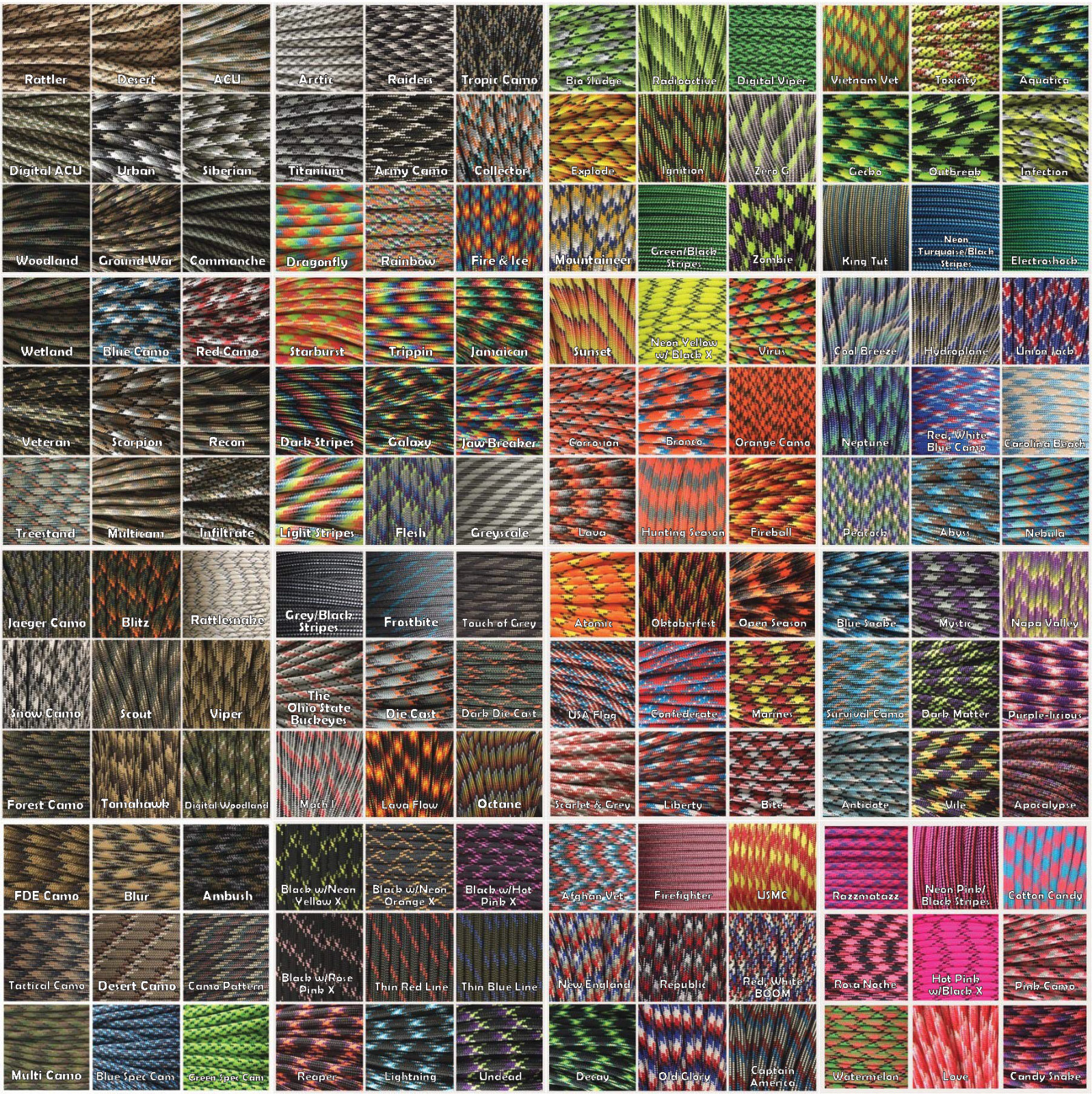 550 Paracord Type III 7 strand Parachute 10,25,50,100 ft TJPARACORD 250+ COLORS!