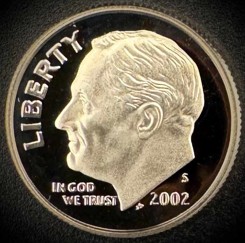 2002-S GEM PROOF Roosevelt Dime 10C Clad DEEP CAMEO Coin
