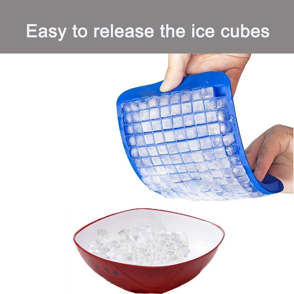 LeeYean Silicone Mini Ice Cube Trays 2 Pack, 160 ice cube trays, Blue