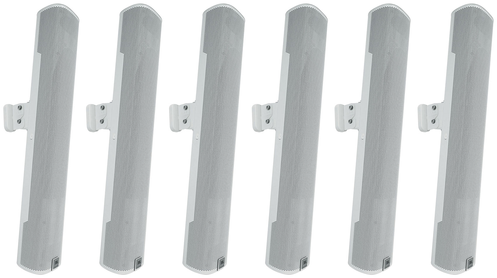 (6) JBL COL600-WH 24" White 70V Commercial Slim Column Wall Mount Array Speakers