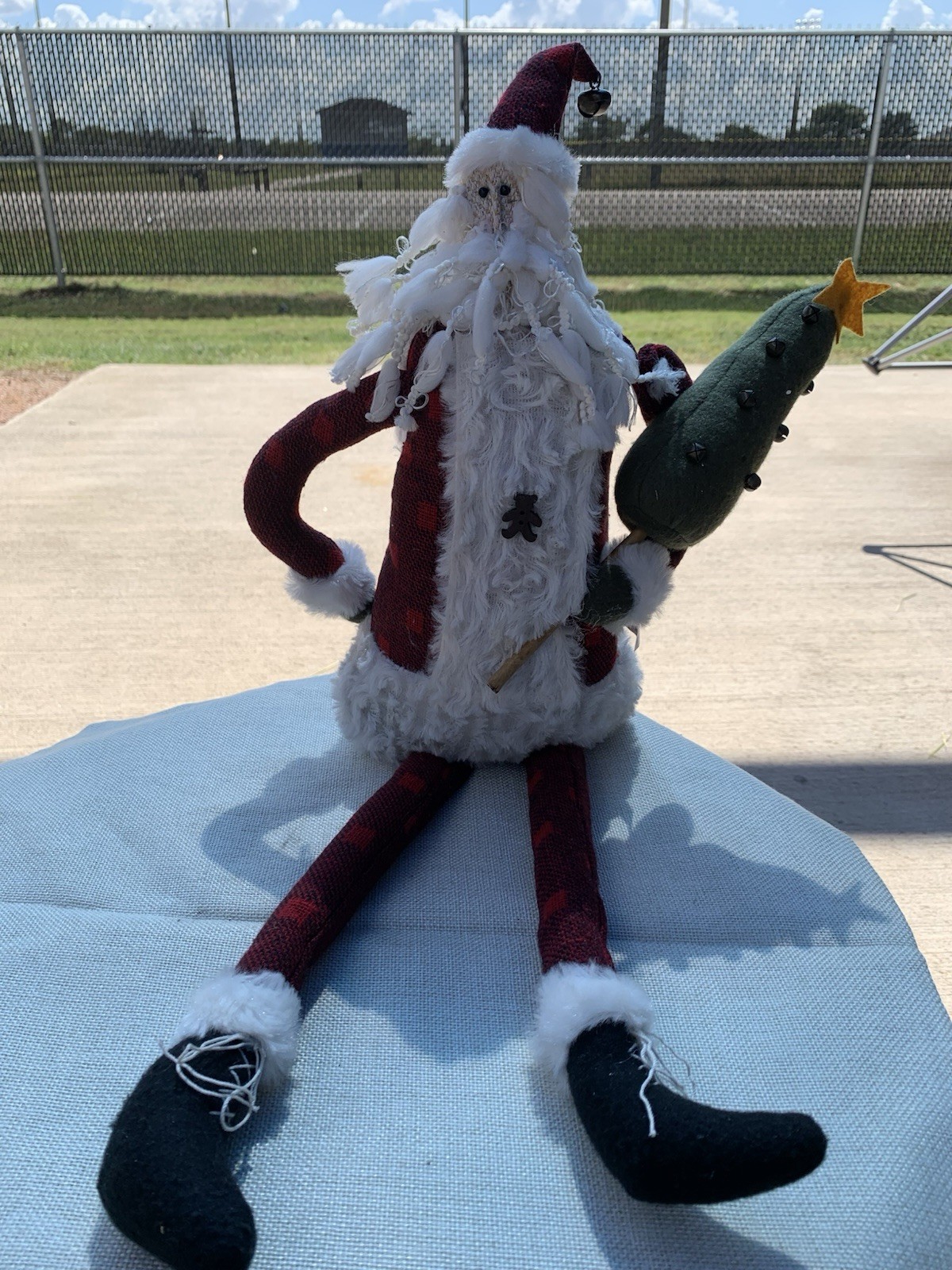 Santa Shelf Sitter Greeter Decor  XL 24"  Boutique Artisan Fabric Christmas