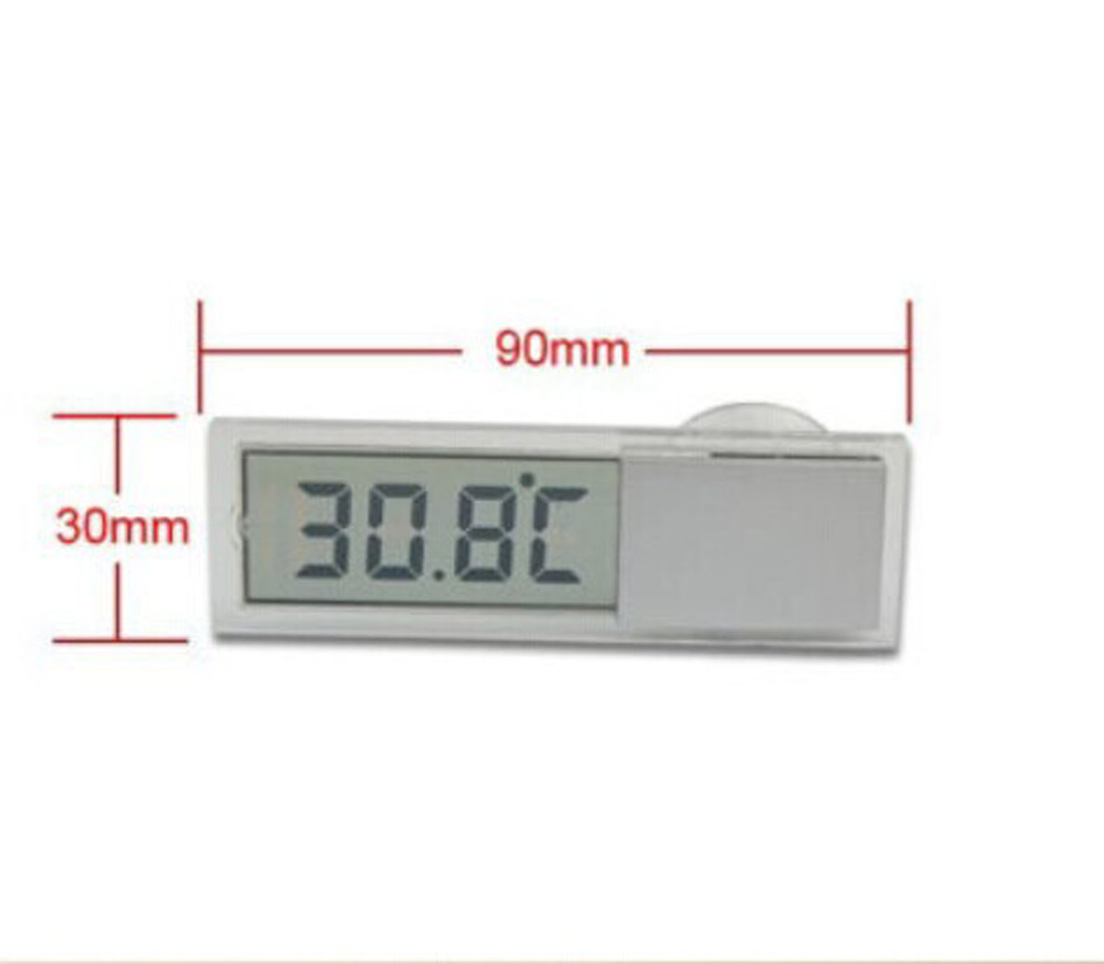 2PCS Vehicle Car View Mirror Suction Cup Digital LCD Temperature Thermometer