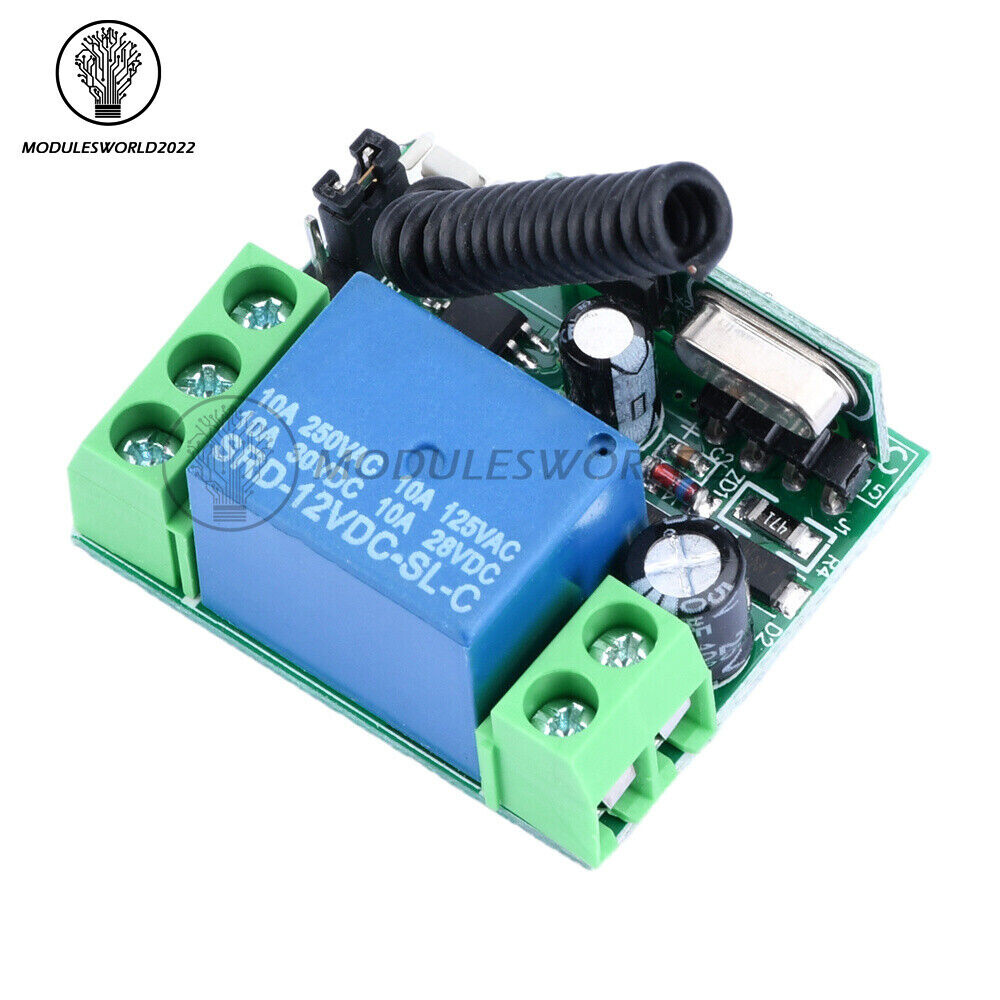 433MHz DC12V Relay 1CH 2CH Wireless RF Door Remote Control Switch Transmitter
