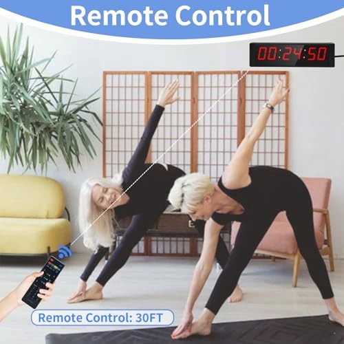 Large Stopwatch with Start/Stop Button, LED Digital Timer with Remote, Plug-in