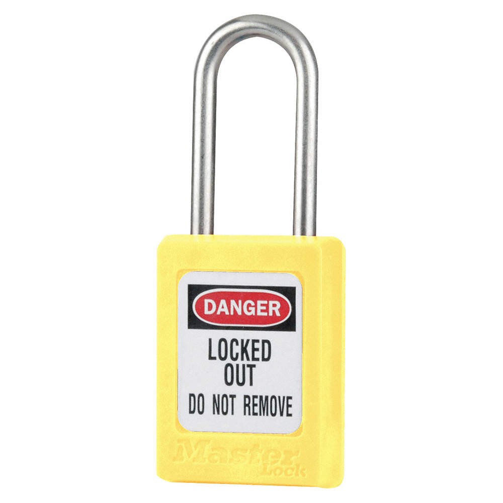 MASTER LOCK S31YLW Lockout Padlock,KD,Yellow,1-7/8"H 6MCT2