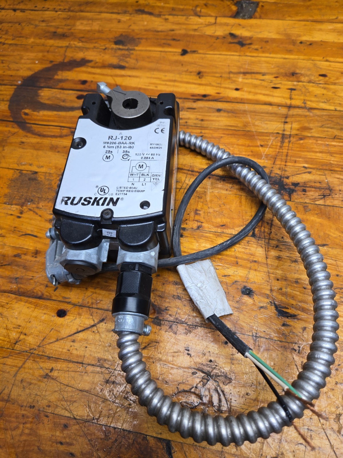 Ruskin RJ-120 electric spring return actu