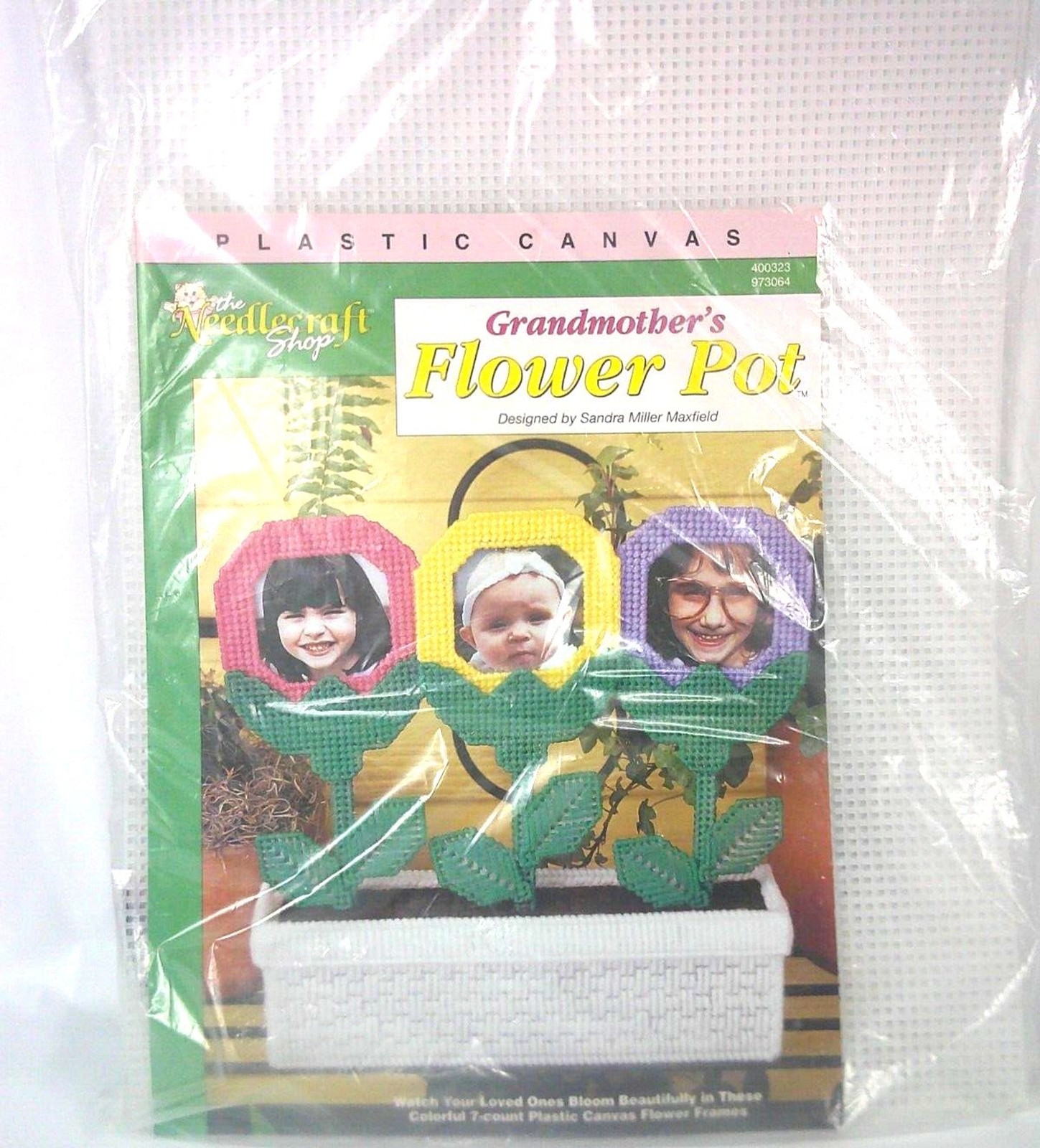 The Needlecraft Shop Plastic Canvas Kit Grandmother's Flower Pot 400323 New