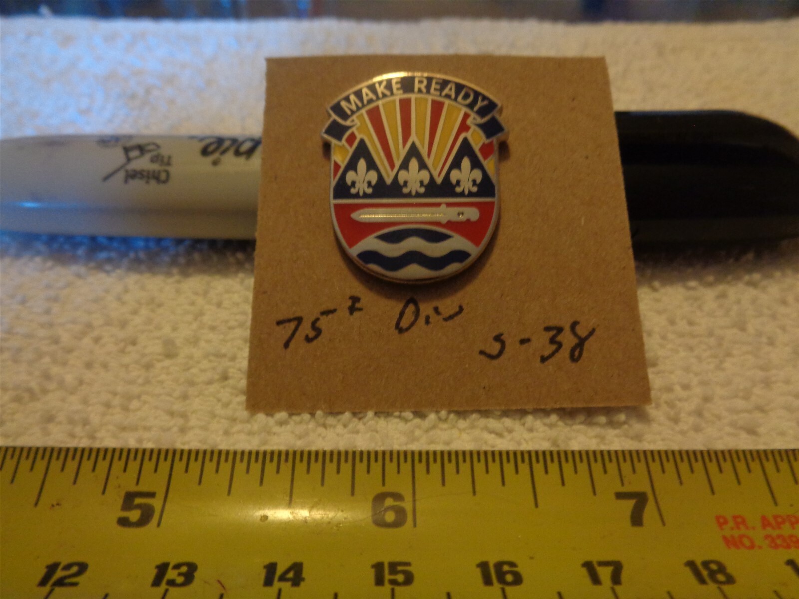 75th Division S-38 Unit Crest, DI, DUI (DRAW#BF)