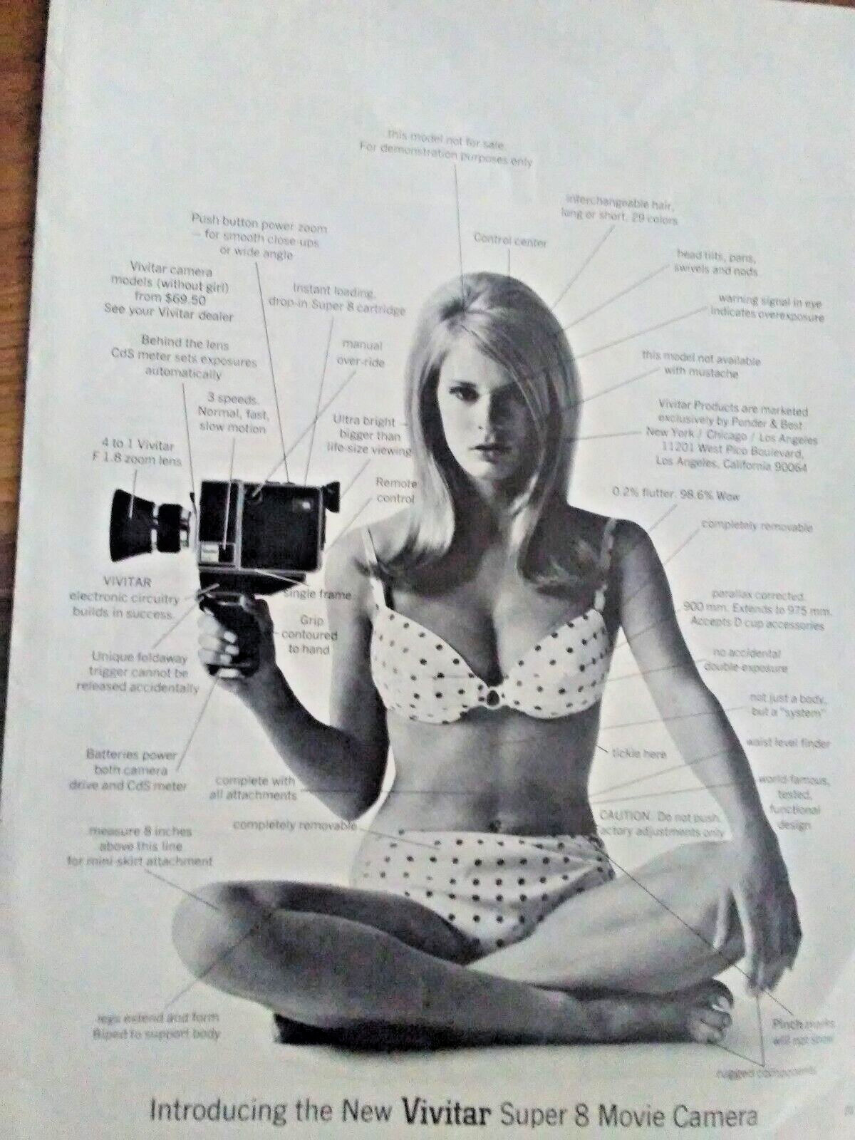 A VINTAGE PRINT AD FOR THE VIVITAR NOVIE CAMERA FROM AN ISSUE OF PLAYBOY