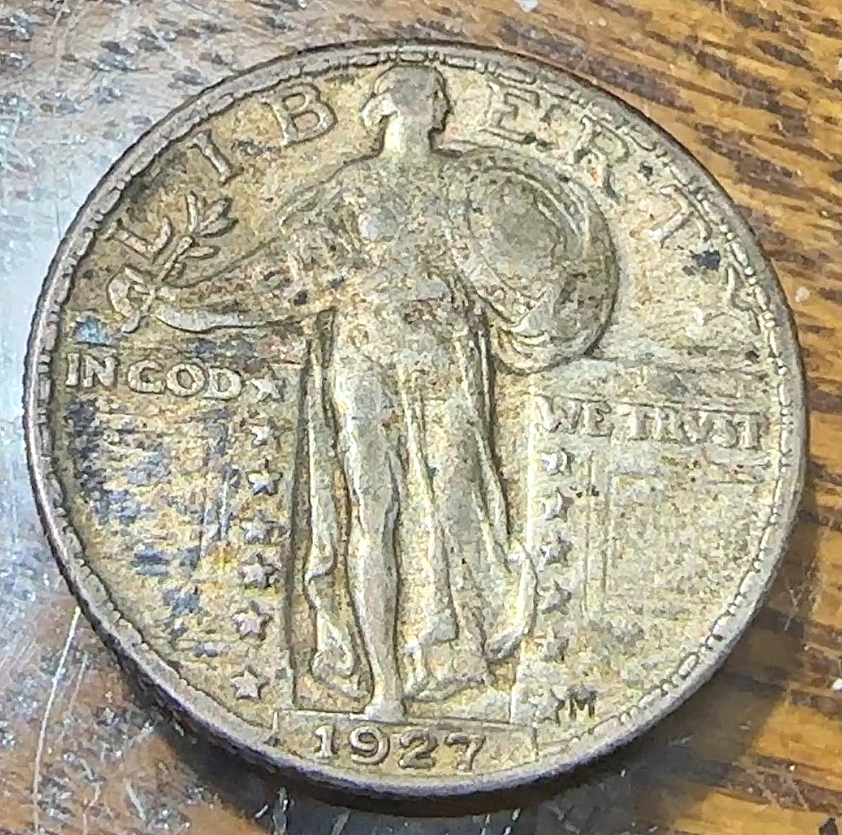 1927 Standing Liberty Quarter Nice Original XF/AU Neat Patina CHRC
