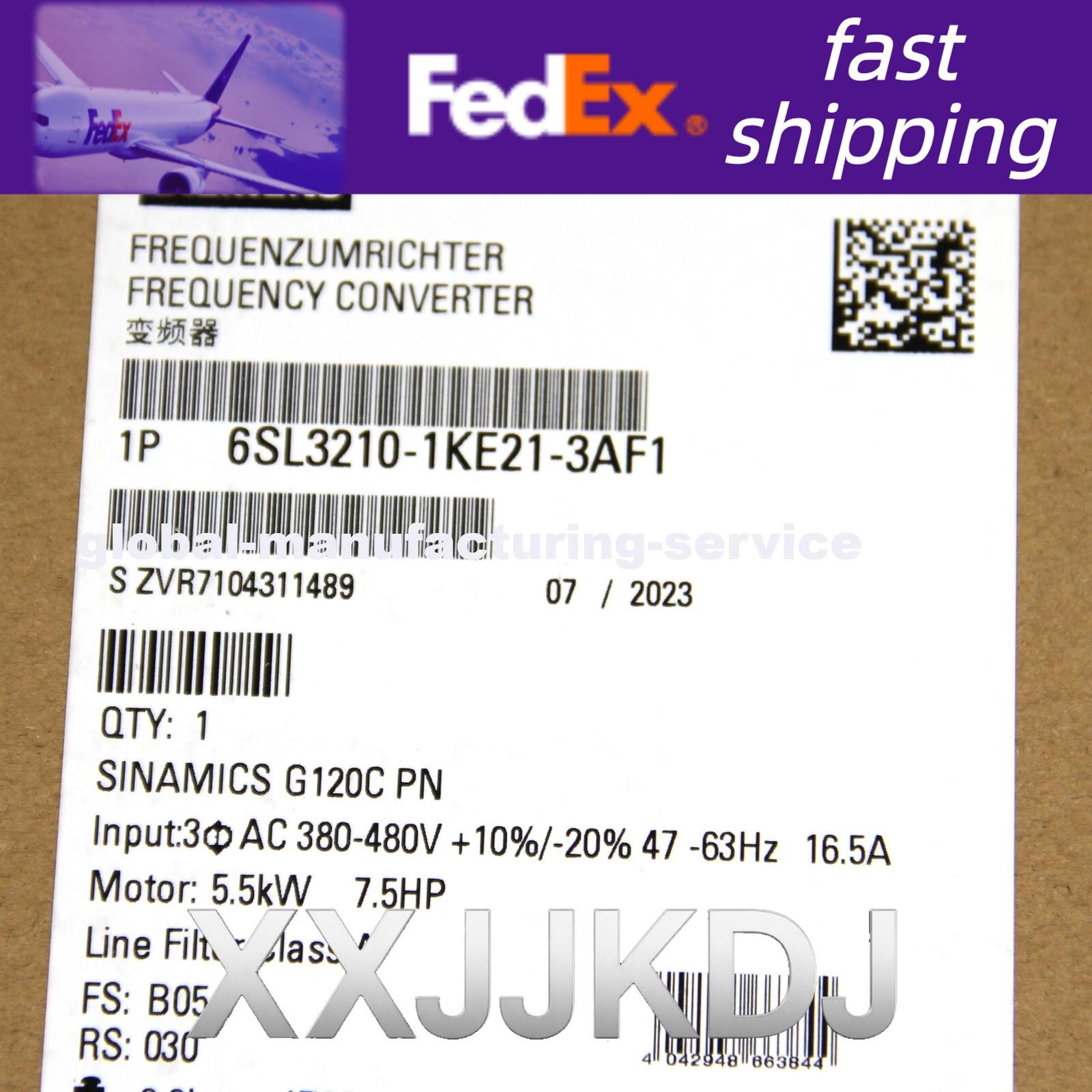 New In Box Siemens inverter 6SL3210-1KE21-3AF1
