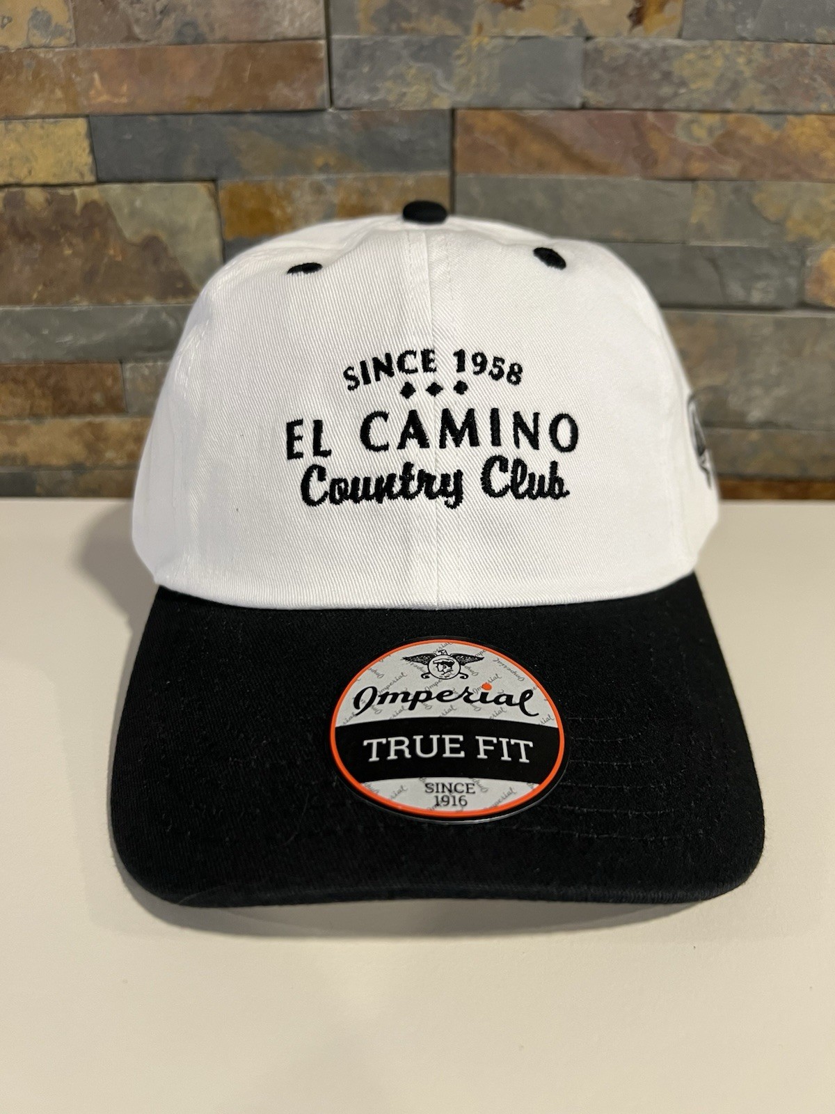 El Camino Country Club Logo Adjustable Hat ~ White/Black  ~  NEW