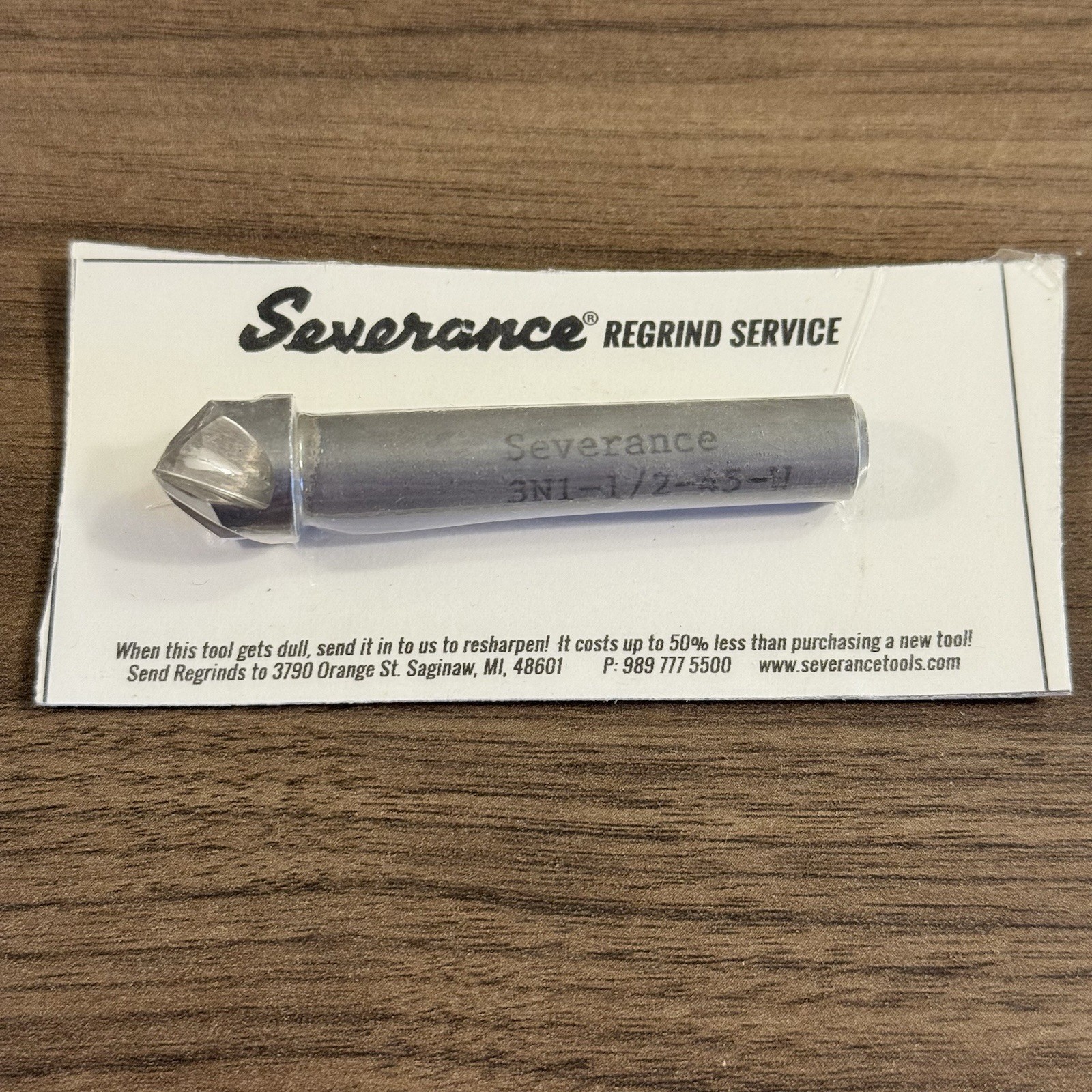 Severance 1/2" 45° Carbide 3-in-1 Drill Countersink Chamfer 4FL 01949 USA Made
