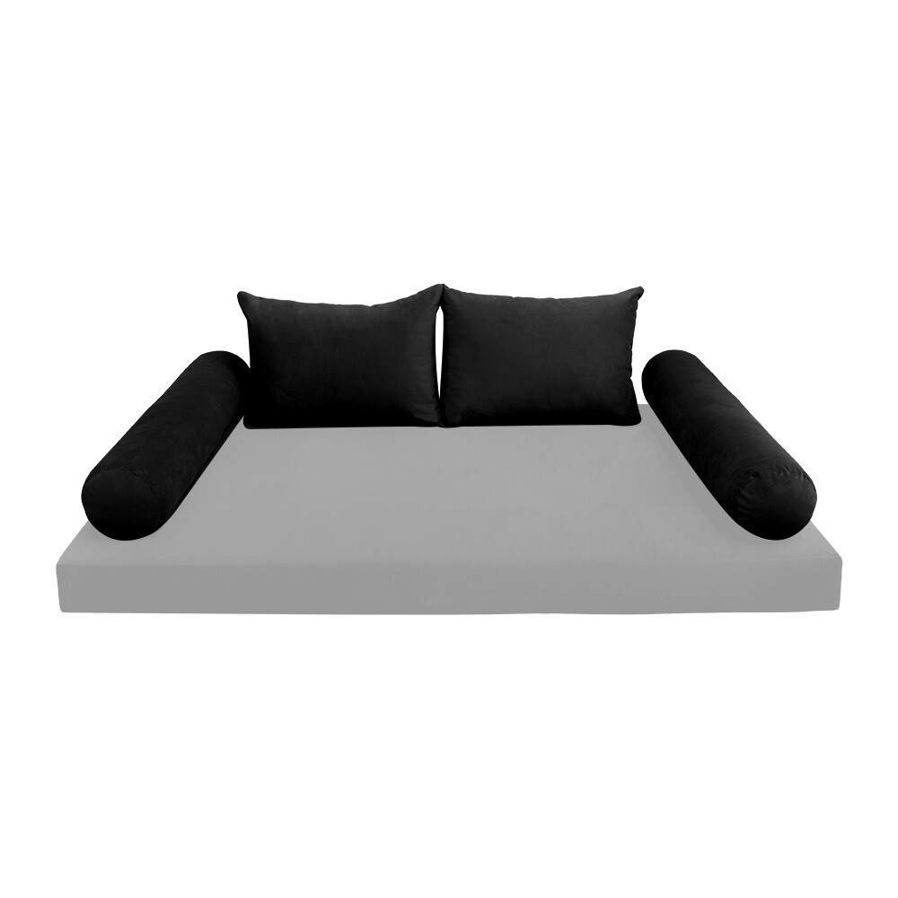 STYLE V4 Twin Velvet Knife Edge Indoor Daybed Bolster Pillow |COVER ONLY| AD374